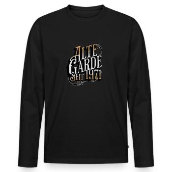 Old Guard since 1971 - Men's Premium Organic Long Sleeve Shirt - black - Front - Nico (187cm)