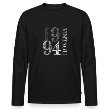 1994 Jahrgang Vintage Geburtstag Geschenk - Männer Premium Bio Langarmshirt - Schwarz - Vorne - Nico (187cm)