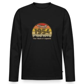 Millésime 1954 - T-shirt manches longues Premium bio Homme - noir - Devant - Nico (187cm)