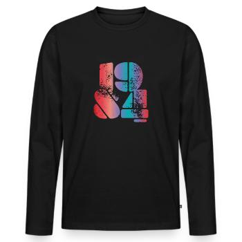 Millésime 1984 - T-shirt manches longues Premium bio Homme - noir - Devant - Nico (187cm)