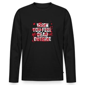 Lustiges Zitat des Gefühls, beim Paintball lebendig zu sein - Männer Premium Bio Langarmshirt - Schwarz - Vorne - Nico (187cm)