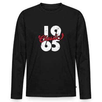 Millésime 1965 - T-shirt manches longues Premium bio Homme - noir - Devant - Nico (187cm)