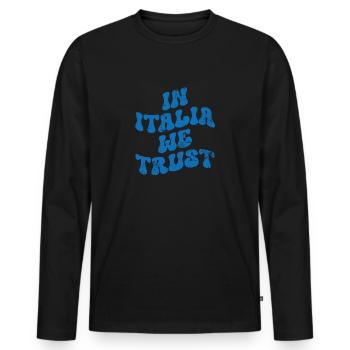 In Italia we trust - Männer Premium Bio Langarmshirt - Schwarz - Vorne - Nico (187cm)