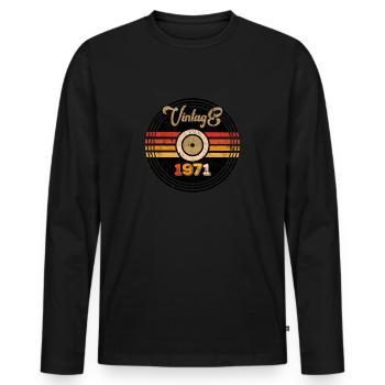 Millésime 1971 - T-shirt manches longues Premium bio Homme - noir - Devant - Nico (187cm)