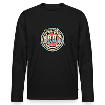 Millésime 1997 - T-shirt manches longues Premium bio Homme - noir - Devant - Nico (187cm)