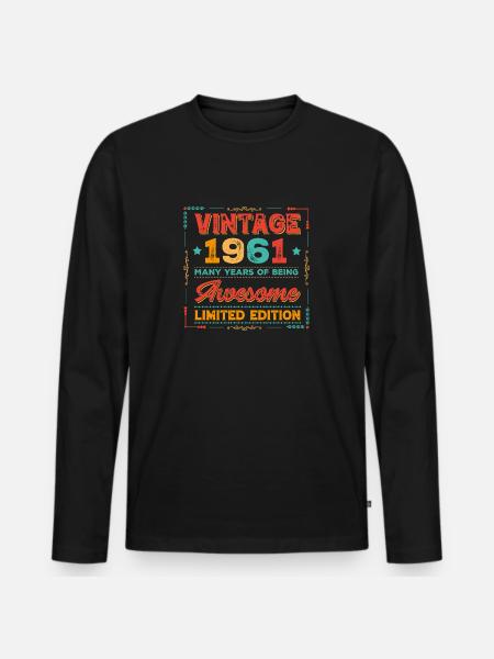 Millésime 1961 - T-shirt manches longues Premium bio Homme - noir