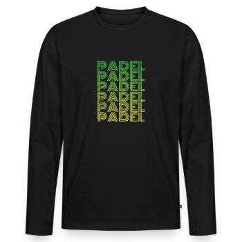 Pádel - Männer Premium Bio Langarmshirt - Schwarz - Vorne - Nico (187cm)