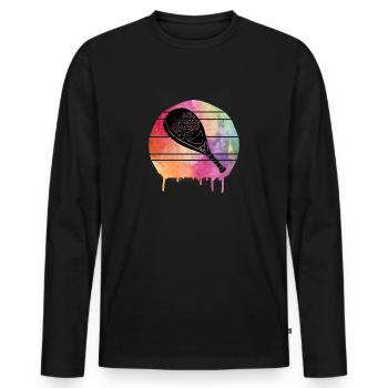 Pádel Vintage - Männer Premium Bio Langarmshirt - Schwarz - Vorne - Nico (187cm)