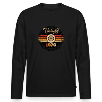 Millésime 1979 - T-shirt manches longues Premium bio Homme - noir - Devant - Nico (187cm)