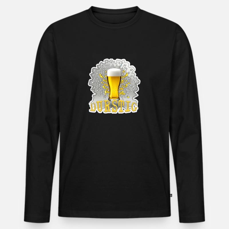 durstig - Männer Premium Bio Langarmshirt - Schwarz