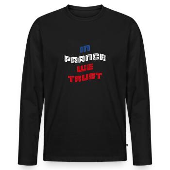 In France we trust - Männer Premium Bio Langarmshirt - Schwarz - Vorne - Nico (187cm)
