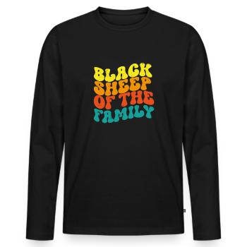Black Sheep of the family - Männer Premium Bio Langarmshirt - Schwarz - Vorne - Nico (187cm)