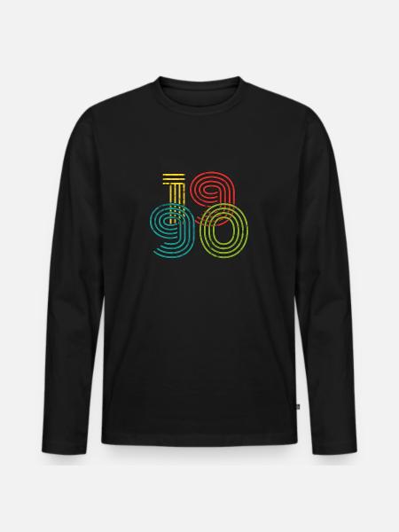 Millésime 1990 - T-shirt manches longues Premium bio Homme - noir