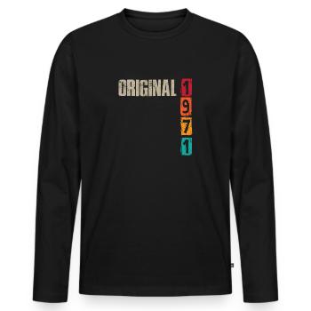 1971 Vintage - Men's Premium Organic Long Sleeve Shirt - black - Front - Nico (187cm)