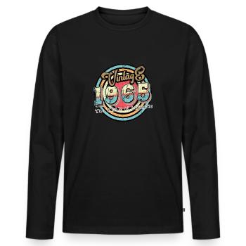 Millésime 1965 - T-shirt manches longues Premium bio Homme - noir - Devant - Nico (187cm)