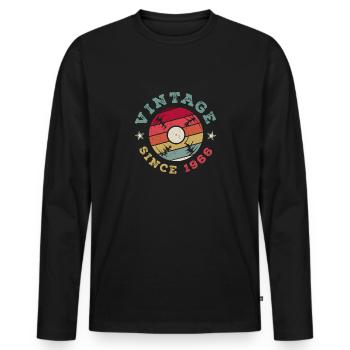 Millésime 1966 - T-shirt manches longues Premium bio Homme - noir - Devant - Nico (187cm)