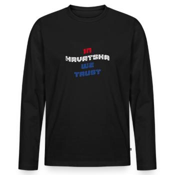 In Hrvatska we trust - Männer Premium Bio Langarmshirt - Schwarz - Vorne - Nico (187cm)