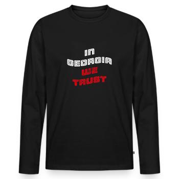 In Georgia we trust - Männer Premium Bio Langarmshirt - Schwarz - Vorne - Nico (187cm)