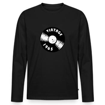 Millésime 1965 - T-shirt manches longues Premium bio Homme - noir - Devant - Nico (187cm)