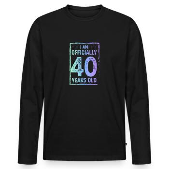 1984 40. Geburtstag - Männer Premium Bio Langarmshirt - Schwarz - Vorne - Nico (187cm)