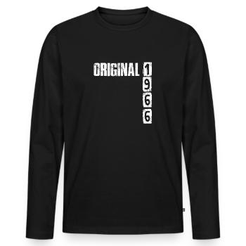 Millésime 1966 - T-shirt manches longues Premium bio Homme - noir - Devant - Nico (187cm)