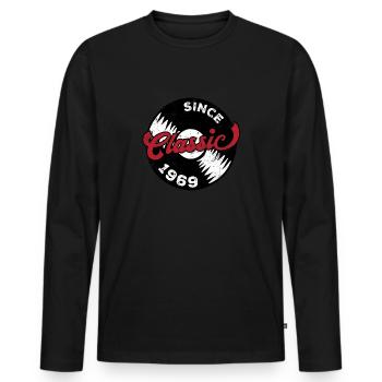 Millésime 1969 - T-shirt manches longues Premium bio Homme - noir - Devant - Nico (187cm)