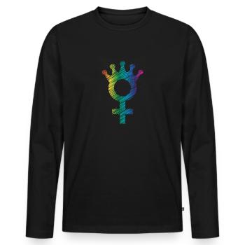 Frauenpower - Männer Premium Bio Langarmshirt - Schwarz - Vorne - Nico (187cm)