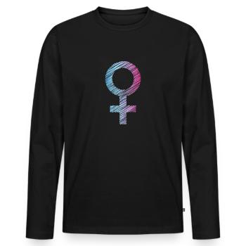 Frauenpower - Männer Premium Bio Langarmshirt - Schwarz - Vorne - Nico (187cm)