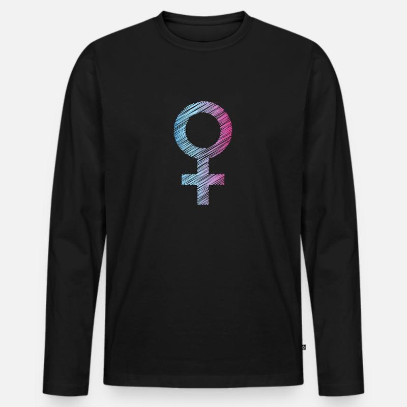 Frauenpower - Männer Premium Bio Langarmshirt - Schwarz