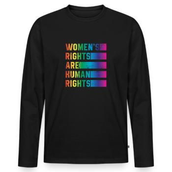 Les droits des femmes sont des droits humains - T-shirt manches longues Premium bio Homme - noir - Devant - Nico (187cm)