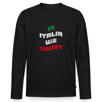 In Italia we trust - Männer Premium Bio Langarmshirt - Schwarz - Vorne - Nico (187cm)