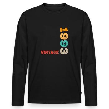 1993 31e anniversaire - T-shirt manches longues Premium bio Homme - noir - Devant - Nico (187cm)