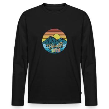 Vintage 1978 - Männer Premium Bio Langarmshirt - Schwarz - Vorne - Nico (187cm)
