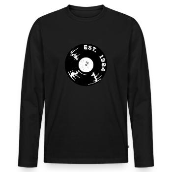 1984 Vintage - Männer Premium Bio Langarmshirt - Schwarz - Vorne - Nico (187cm)