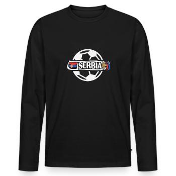 Serbia Football - Men's Premium Organic Long Sleeve Shirt - black - Front - Nico (187cm)
