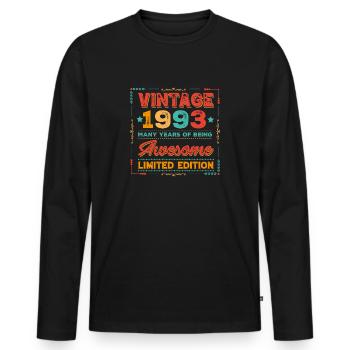 1993 31st birthday - Men's Premium Organic Long Sleeve Shirt - black - Front - Nico (187cm)