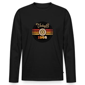 Millésime 1966 - T-shirt manches longues Premium bio Homme - noir - Devant - Nico (187cm)