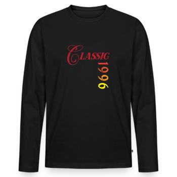 Vintage 1996 - Männer Premium Bio Langarmshirt - Schwarz - Vorne - Nico (187cm)