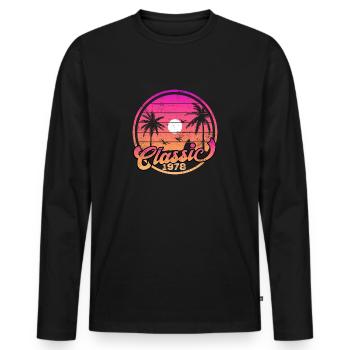 Vintage 1978 - Männer Premium Bio Langarmshirt - Schwarz - Vorne - Nico (187cm)
