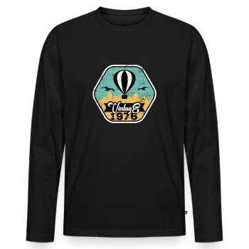 Millésime 1976 - T-shirt manches longues Premium bio Homme - noir - Devant - Nico (187cm)