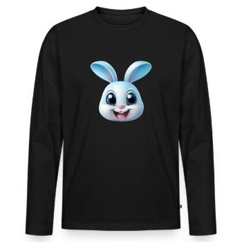 Lapin Lapin - T-shirt manches longues Premium bio Homme - noir - Devant - Nico (187cm)