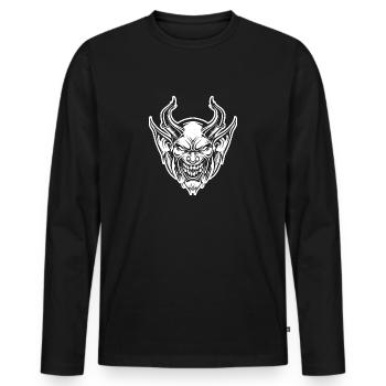 Teufel Dämon Satan Designs - Männer Premium Bio Langarmshirt - Schwarz - Vorne - Nico (187cm)