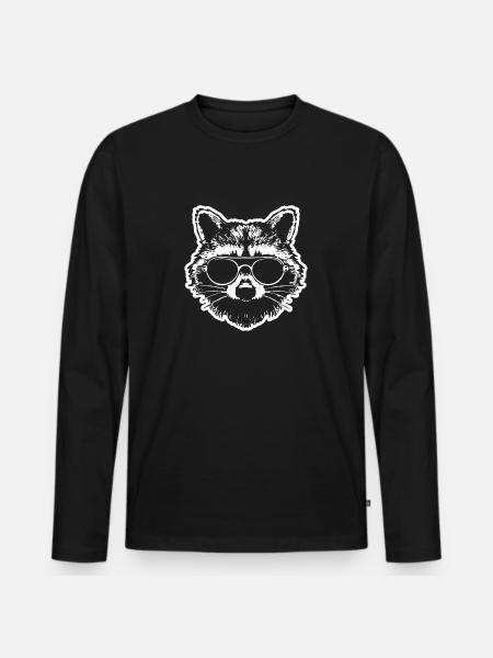 Raccoon - Men's Premium Organic Long Sleeve Shirt - black