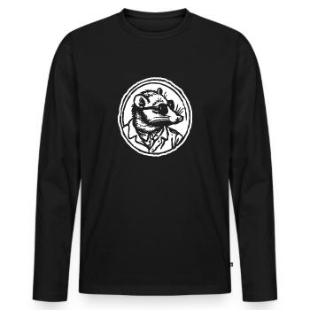 Maulwurf - Männer Premium Bio Langarmshirt - Schwarz - Vorne - Nico (187cm)