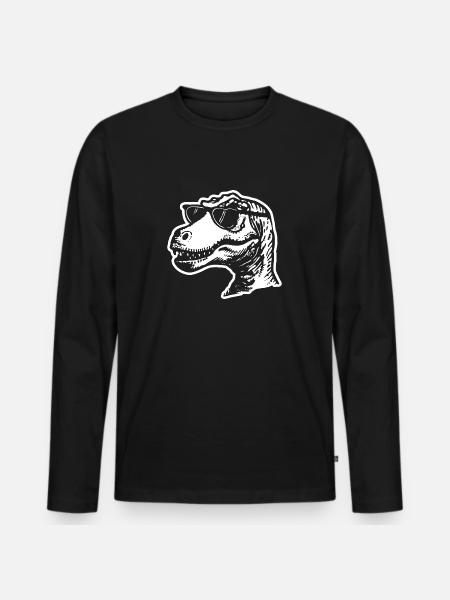 Dinosaure Dino - T-shirt manches longues Premium bio Homme - noir