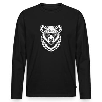 Bear - Men's Premium Organic Long Sleeve Shirt - black - Front - Nico (187cm)