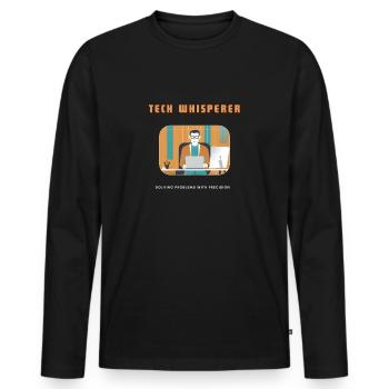 Tech Whisperer Solving Problems - Men's Premium Organic Long Sleeve Shirt - black - Front - Nico (187cm)