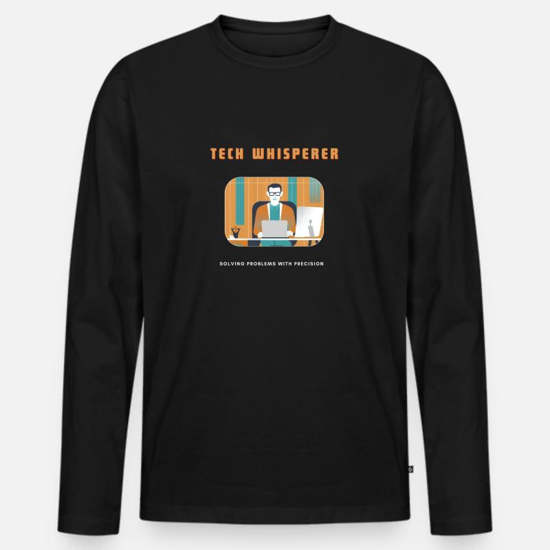 Tech Whisperer Solving Problems - Men's Premium Organic Long Sleeve Shirt - black