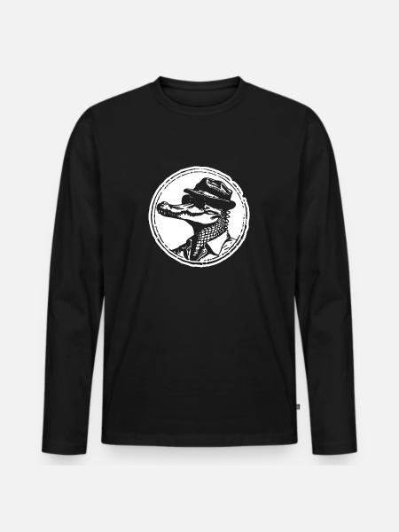 Crocodile Alligator - Men's Premium Organic Long Sleeve Shirt - black