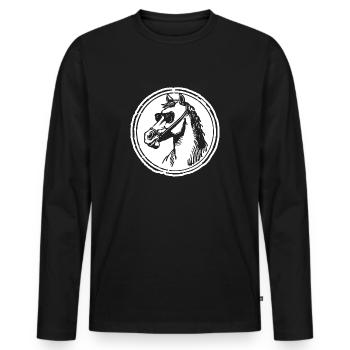 Horse Horses Horse Head - Men's Premium Organic Long Sleeve Shirt - black - Front - Nico (187cm)